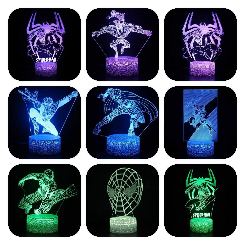 Spider-man 3d Led Night Light Modern Home Bedroom Decoration With Remote Control
