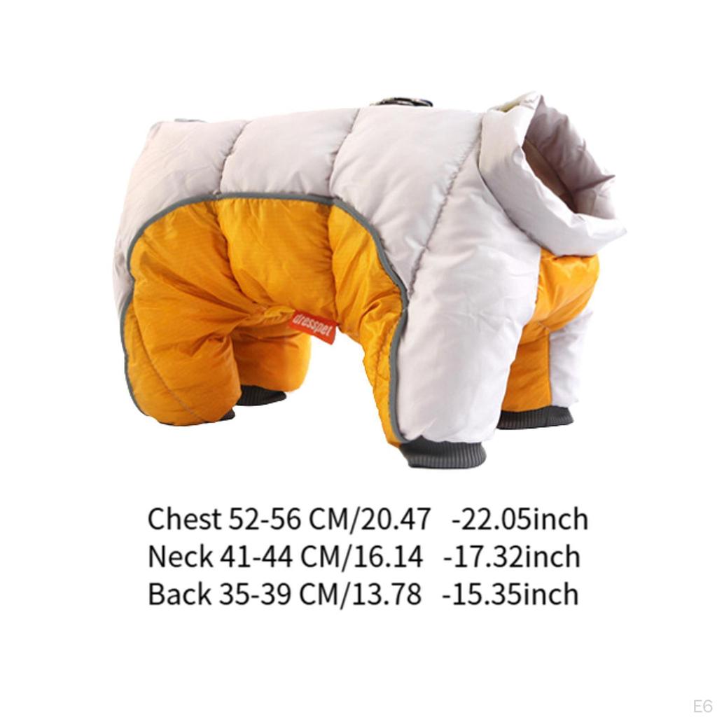 Dog Coat Zipper, Waterproof Windproof Thick Warm, Reflective Apparel, Warm Clothes for