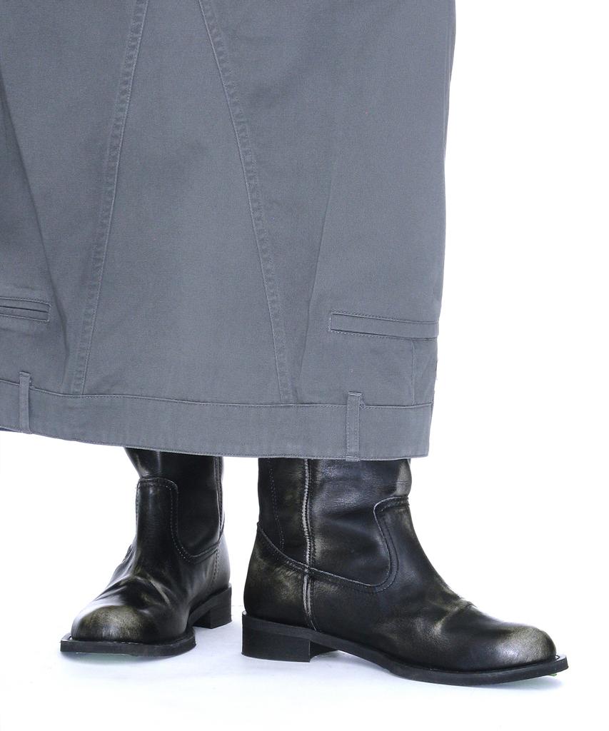 Partimento Women Wrinkled Leather Pecos Boots_Black