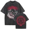 Hot Sale Anime Hellsing Abraham Van Helsing Vampire Alucard Print Tshirt Men Women Vintage Washed Cotton Summer Tee Oversize Top