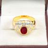 Ruby Oval Cut With 925 Sterling Silver Gold Plated Ring For Men's #B547 JL375686406456