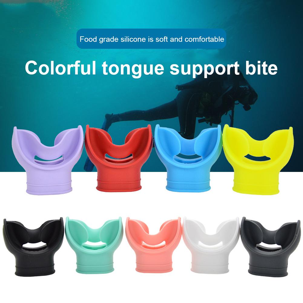 Silicone Scuba Diving Snorkel Regulator Mouthpiece Cover Octopus Holder Retainer Tongue Diving Mouthpiece Scuba Accessories