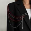 Women Elegant Luxury Pearl Pin Corsage Vintage Multi-Layer Long Tassel Chain Brooch Safety Pins Party Jewelry Gift