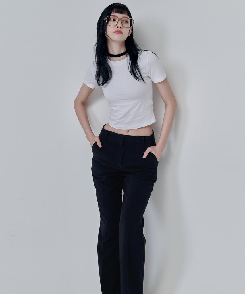 MALOUPE 2140 Stretch Slim Bootcut Pants (Black)