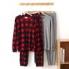 Waffle Cotton Pajama Long Gift 100% Women's Set, Loungewear, Spring/Autumn, Sleeves, Sleepwear, (XL, Red)