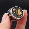 Fashion Vintage Nordic Viking Wolf Ring for Men Stainless Steel Ice Wolf House Stark Winterfell Animal Rings Punk Jewelry Gifts