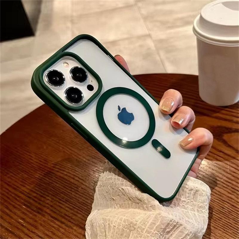 Роскошный прозрачный чехол Magsafe для iPhone 16 15 14 Plus 13 12 11 Pro XS XR Max Mini оригинальный магнитный чехол для беспроводной зарядки