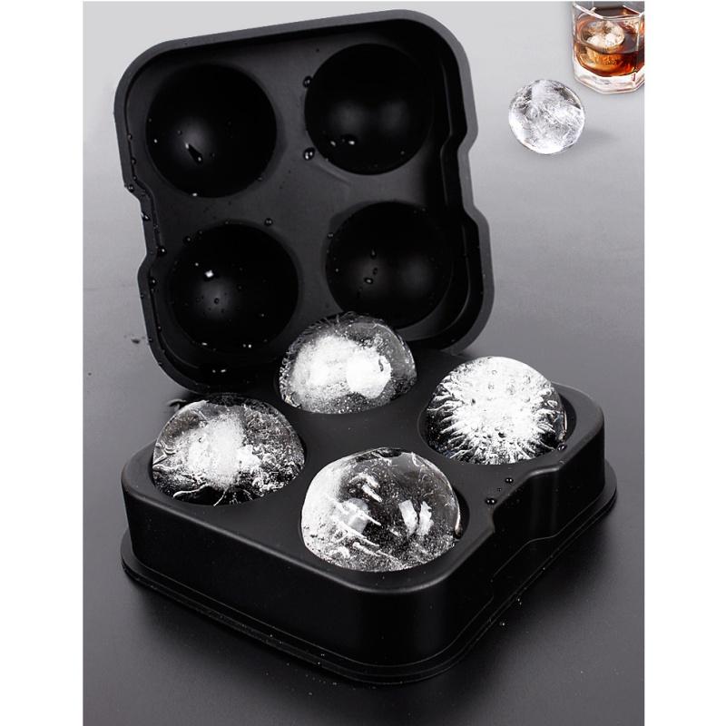 4 решетки Силиконовые формы для кубиков льда Форма для приготовления кубиков льда Квадратный поддон Форма для приготовления шариков льда Поддон для кубиков льда с крышкой для виски Форма для льда