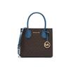 Michael Kors MK Mercer Classic Monogram Color Block Accordion Bag Женские Сумки Темно-Коричневый Синий 35S1GM9M2B-538