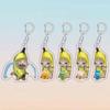 Cute Banana Cat Pendant Keychain Funny Acrylic Small Chain Cat Keychains Student Gift Bag Accessories