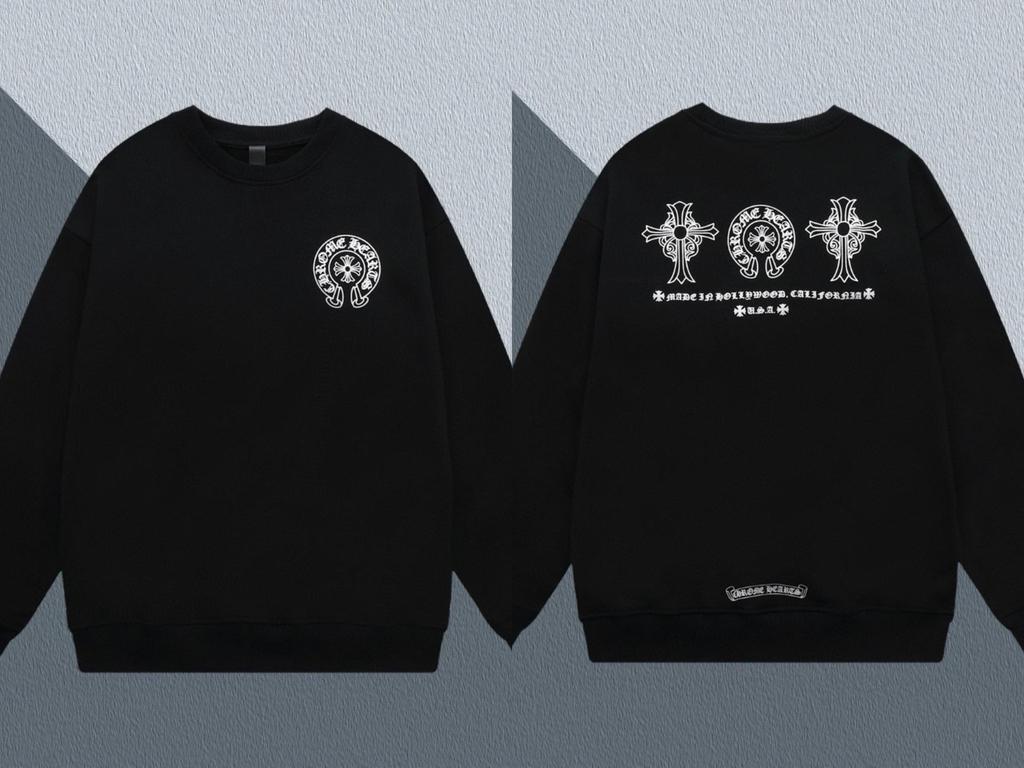 Новая коллекция худи Chrome Hearts с крестом, простые, классические, унисекс, с круглым вырезом