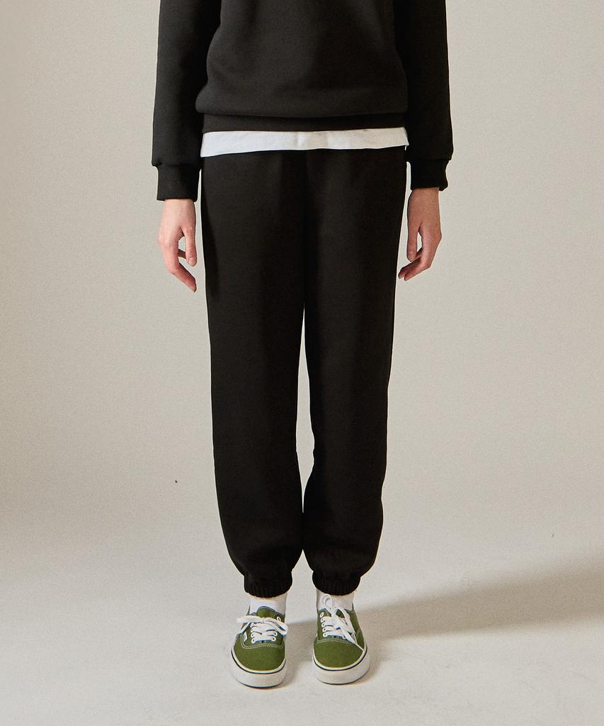 BASIC HOUSE Women'S Fleece-Lined Jogger Fit Training Pants Black Wypt7151