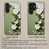 Стеклянный чехол для телефона с узором из белых цветов, подходит для Samsung Galaxy S26 S25 S24 S23 S22 S20 FE/Ultra/Plus, пылезащитный и ударопрочный
