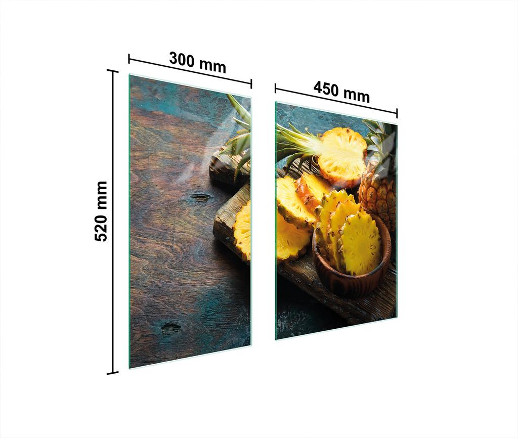 SZKLANA PŁYTA OCHRONNA DESKA 75x52 ANANAS