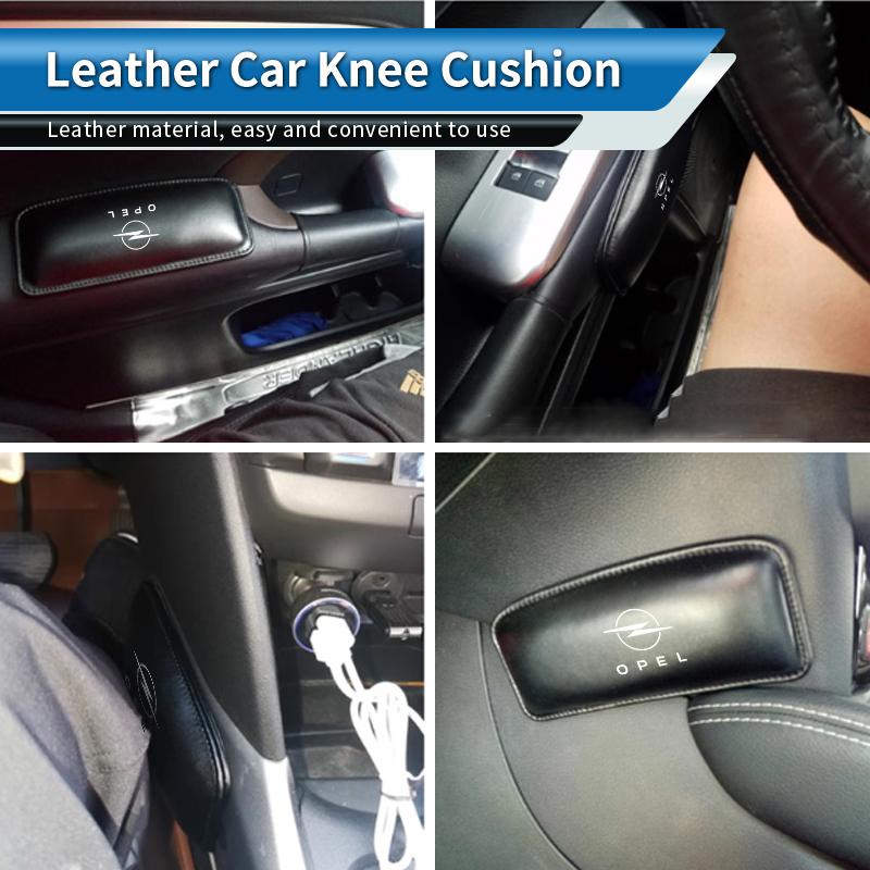 Car Leather Knee Pad Comfortable Memory Foam Auto Interior Accessories For OPEL OPC Line Zafira B Corsa D Insignia Mokka Regal Pv9