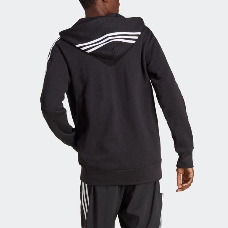 Новая толстовка с капюшоном на молнии Adidas Essentials из французского махрового трикотажа с тремя полосками IC0433