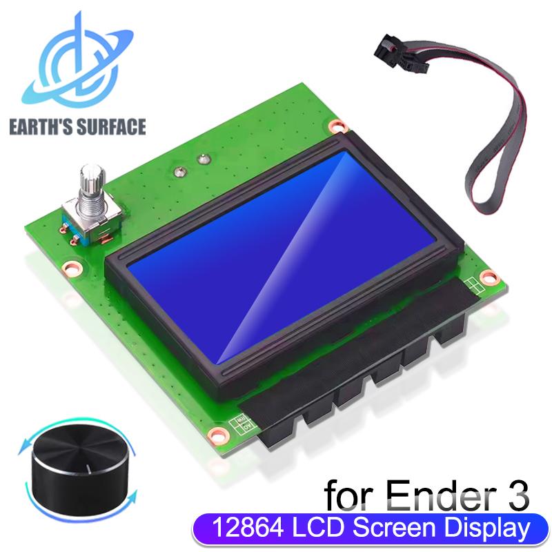 ЖК-экран 12864 HD-дисплей для 3D-принтера Ender 3 Синяя плата панели управления с кабелем для деталей 3D-принтера Ender 3 Порт дисплея