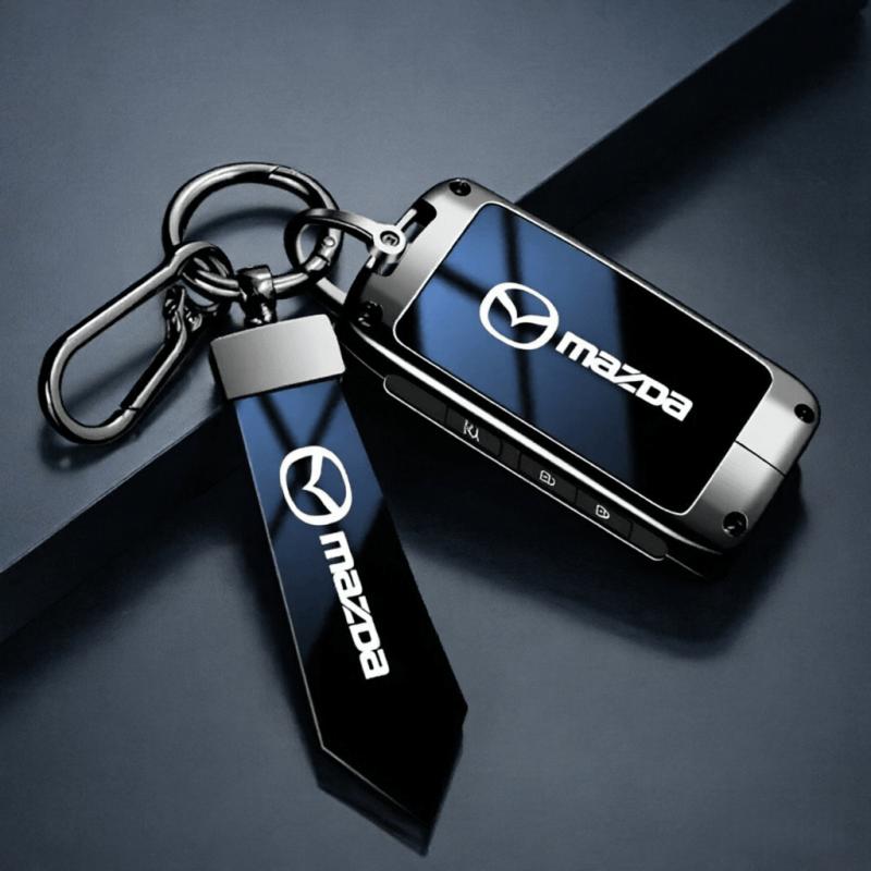 Zinc Alloy Mazda Key Cover With Keychain For Mazda 3 6 2 5 Axela Atenza CX3 CX4 CX5 CX8 CX30 CX50 Smart Remote Key Fob Protector GH3