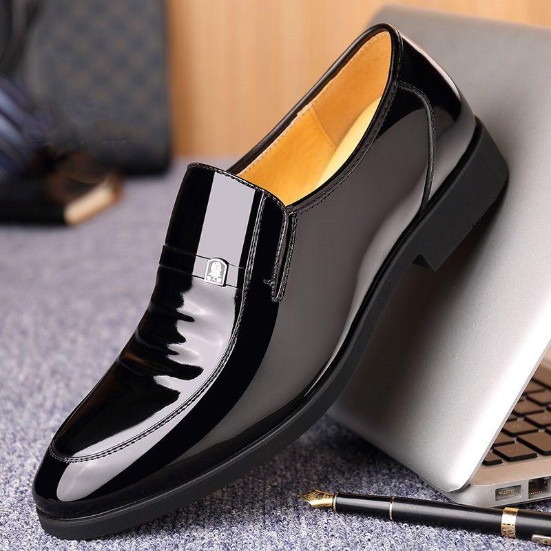 Деловая кожаная обувь, мужская мужская обувь из воловьей кожи первого слоя, формальная кожаная обувь с внутренним увеличением роста