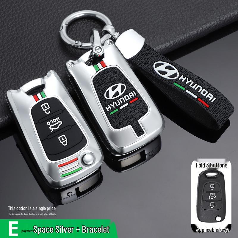Hyundai Elantra Key Case for Langdong, Reina, Ix35, Ruiyi, Sonata 8 - Folding Old Buckle Shell Bag