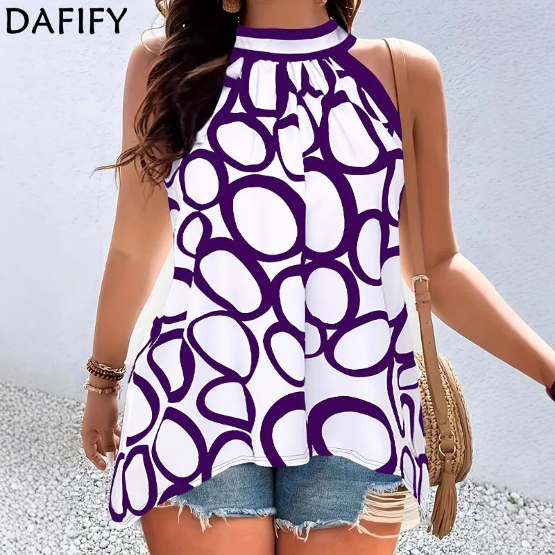 DAFIFY Женская мода повседневные летние весенние безрукавки полуводолазки блузки и рубашки