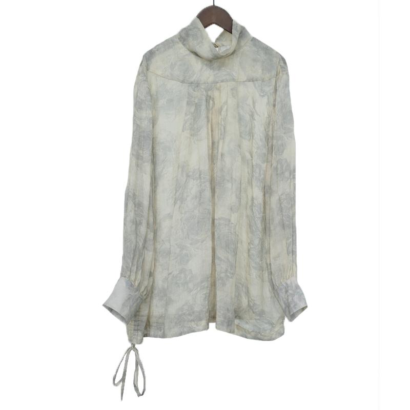 Johnature Women Vintage T-Shirts Spring Print Floral High Quality Tees Long Sleeve Turtleneck Fold Women T-Shirts