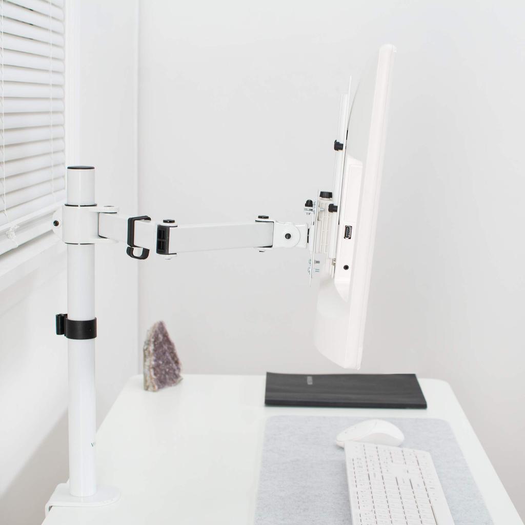 VIVO Height Adjustable VESA Adapter Accessory Bracket Kit for Inch 13-27 Monitors, White, STAND-VAD3W