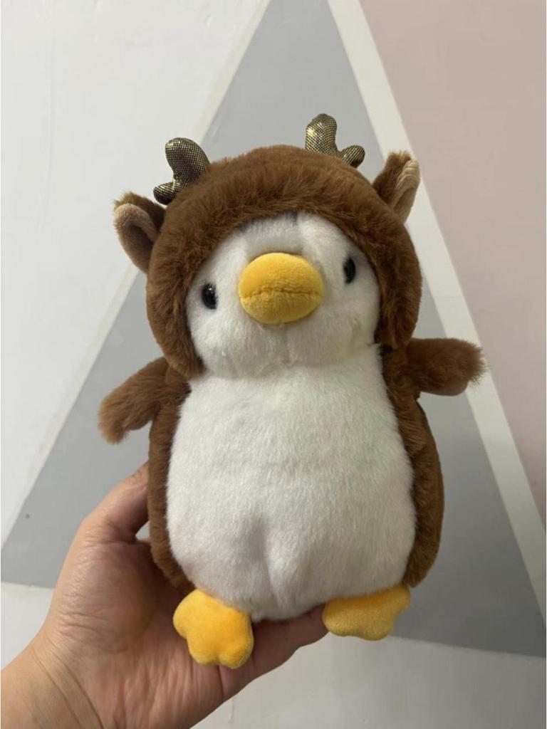 Cute Penguin Plush Toy In Christmas Outfit
