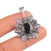 Natural Black Onyx Gemstone 925 Sterling Silver Jewelry Handmade Pendant 1.59" CP-14-11