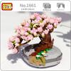 LOZ 1661 Eternal Flower Pink Sakura Cherry Tree Pot Plant 3D Model DIY Mini Blocks Bricks Building Toy  No Box