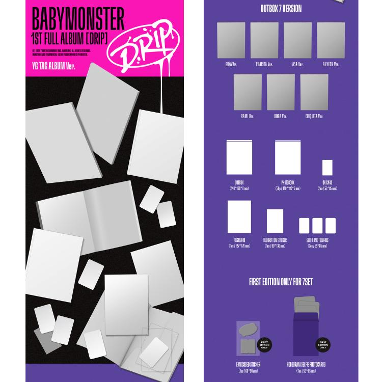 Выберите POB YG TAG ALBUM Ver BABYMONSTER 1-й полный альбом DRIP