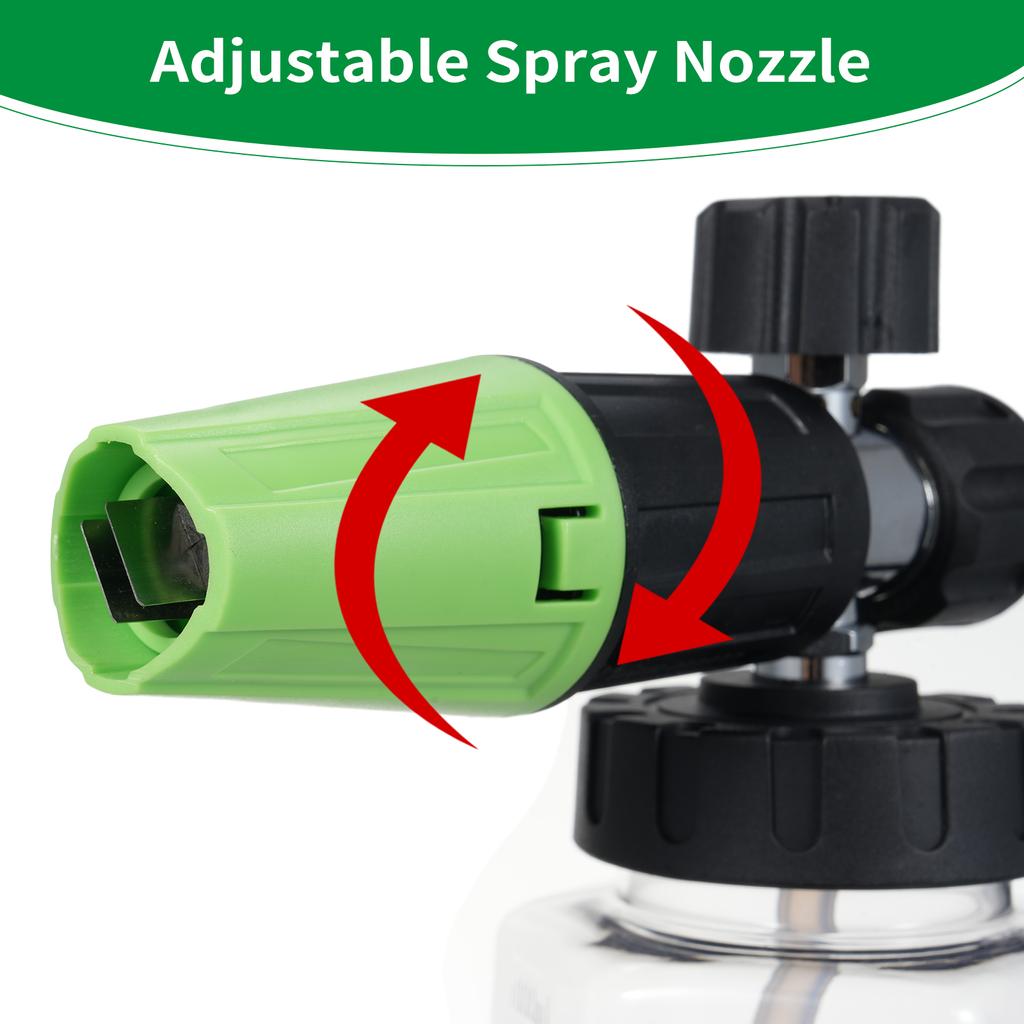 Foam Cannon for Pressure Washer with Dual-Connector Tool, Car Foam   with 1/4'' Quick Connect 1L Transparent Bottle