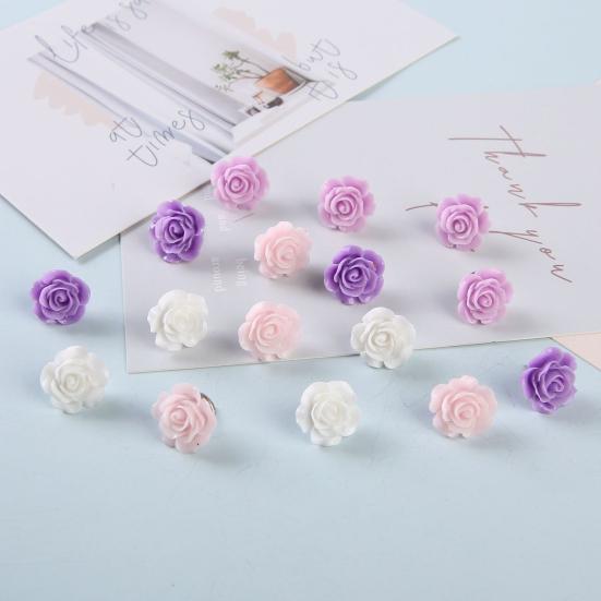 40 шт. розовые кнопки-гвоздики, милые в форме цветка, надежные, яркий дизайн, декоративные канцелярские кнопки