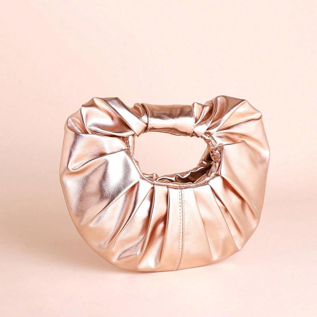 Модный дизайн сумка Cloud новая металлический блеск однотонная плиссированная сумка PU высококачественный женский клатч