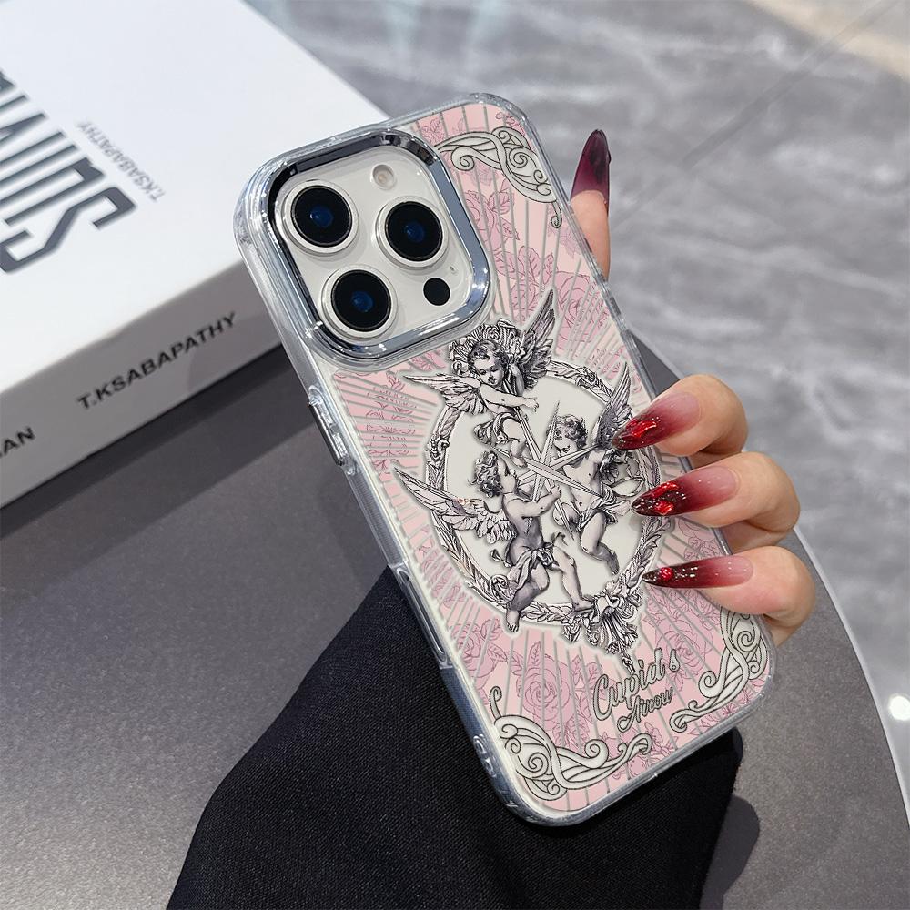 Чехол для телефона Retro Cupid Angel iPhone 17 16e 16 15 14 13 12 11 mini Pro Max X XR XSMAX 8 7 Air Plus Прозрачный Мягкий Чехол