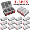 Fishing Tackle Box Expandable Fishing Tackle Box Clear Top Fishing Lure Storage Box Fishing Lure Hooks Storage Box for Fishing