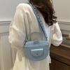 Ретро мода простая температура сумка на плечо женская летняя текстурированная сумка подмышкой корейский стиль сумка-седло модная