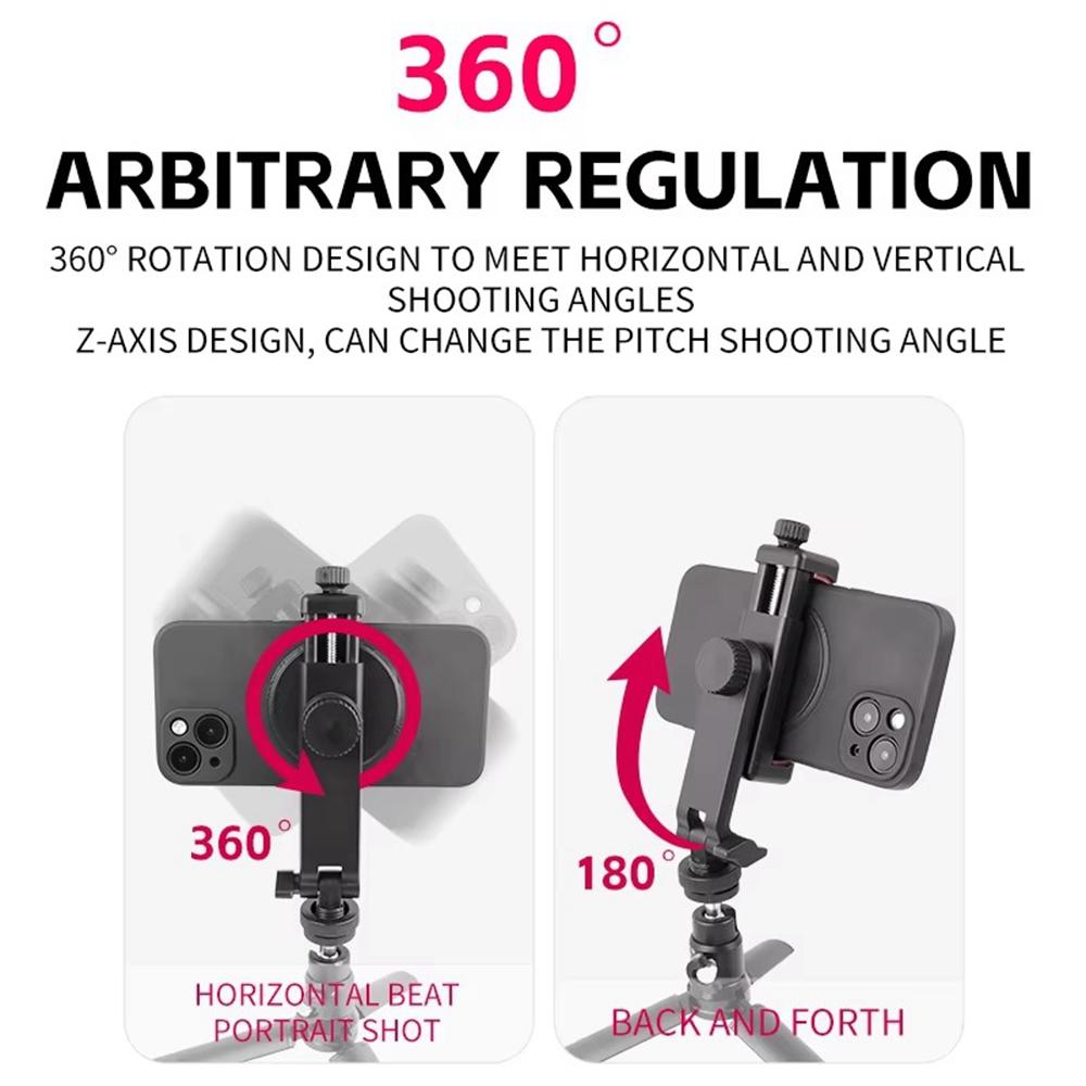 KY18 DSLR Camera Phone Holder Live Streaming Photography Cold Shoe Mount Rotating Cellphone Clamp