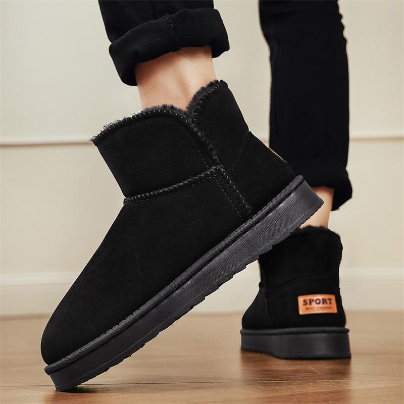 TUINANLE Нескользящие Толстые Плюшевые Снежные Ботинки Женские Платформа Мех Зимние Ботинки Мужские Слипоны Теплые Хлопковые Подкладные Ботинки Женские