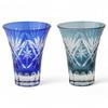 Mizukage Kiriko Pair of Glasses for Cold Diameter X Star Fan Blue Ink Bisho Current Model J-kitchens Sake, 6.2 7.8cm, 60cc, & Blue, Style,