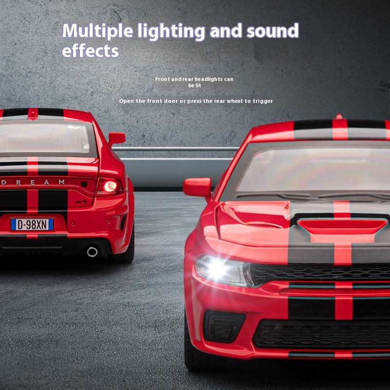 Масштабная модель автомобиля Dodge War Horse из литого сплава 1/32 со звуком и светом, амортизация колес, Игрушечная машина для детей, Подарок на день рождения для мальчиков