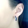 Silver Earrings with Natural Sapphire 1.1ct (2050360)