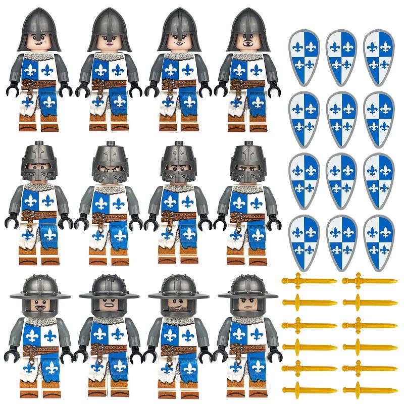 Medieval Knight Roman Soldier Castle Minifigure Building Block City Figure Parts MOC Bricks Model Kits Education Toys
