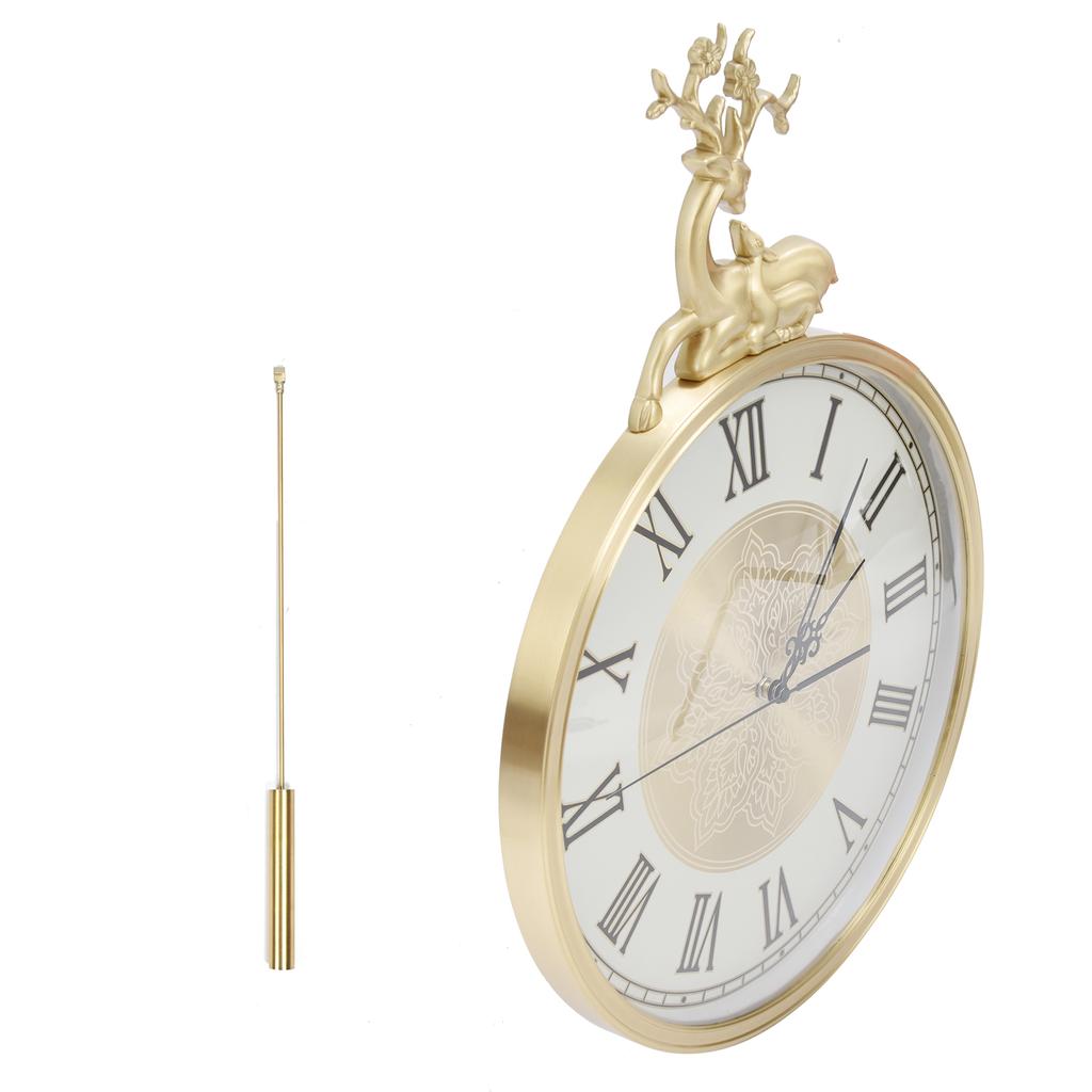 Большие настенные часы, бесшумные, медные, в европейском стиле, украшение интерьера гостиной, маятниковые часы