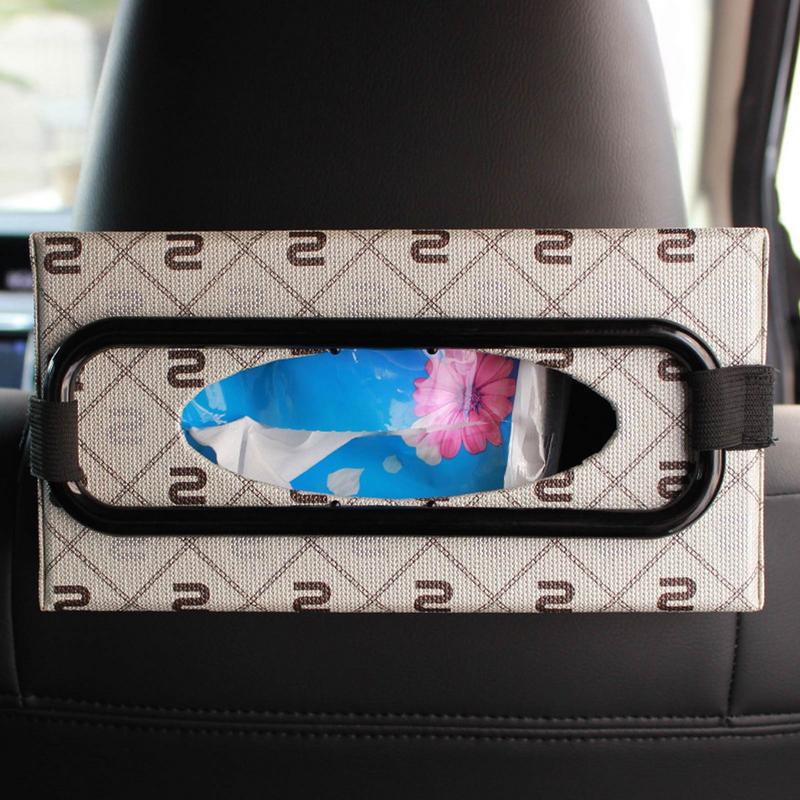 1pc Universal Car Tissue Holder with Adjustable Strap Box for Napkins, Paper Towels, and Tissues