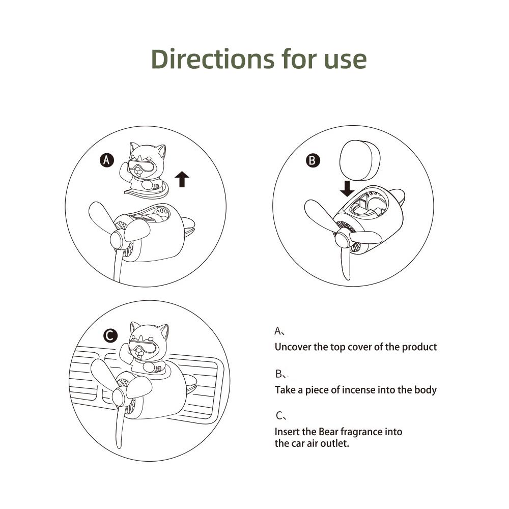 Автомобильный освежитель воздуха Bear Pilot, автоаксессуары, интерьерный диффузор для духов, вращающийся пропеллер, магнитный ароматизатор