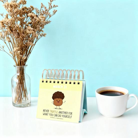 2026 Funny Pun Calendar Daily Tear-Off Desk Calendar with 365 New Puns Jokes And Notes Compact Spiral Bound for Office Home Decor
