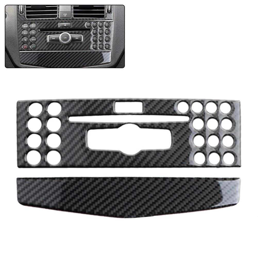 Центральная консоль автомобиля, кондиционер, CD, крышка панели, накладка для Mercedes Benz C class W204 C200 C260 C300 C180 2007-10, углеродное волокно