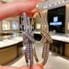 Micro-inlaid 18K Gold Gypsy Cross Bracelet Light Luxury Fashion X Diamond Bracelet Hand Jewelry