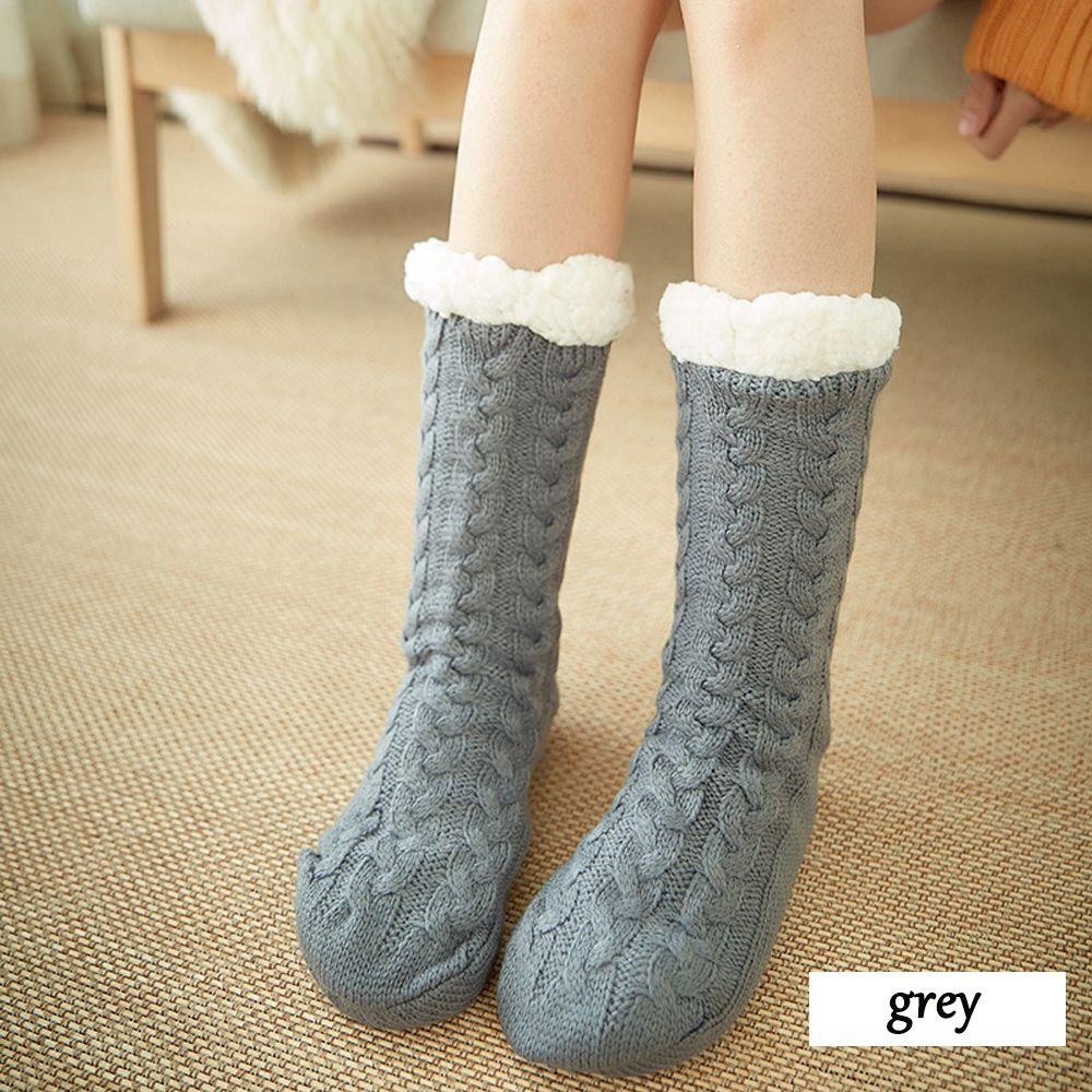 Christmas Warm Winter Fluffy Fleece Lined Thicken Bed Socks Floor Socks